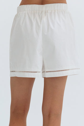 Reese Poplin Lattice Trim Shorts