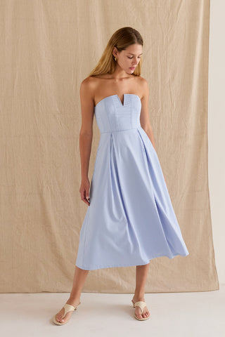modal midi dress Karen Millen Modal Drop Waist Midi Dress in Cobalt