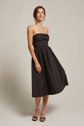 Kate Lace Up Back Poplin Midi Dress