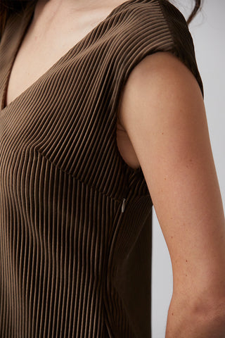 Estelle Knit Plisse Midi Dress