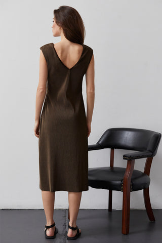 Estelle Knit Plisse Midi Dress