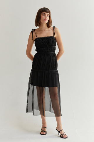Sienne Mesh Tulle Midi Dress Sienne Mesh Tulle Midi Dress