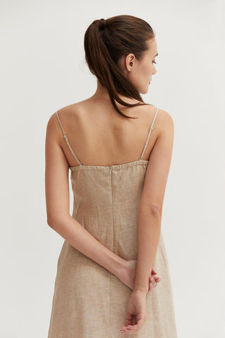 Sofia Linen Square Neck Midi Dress Sofia Linen Square Neck Midi Dress