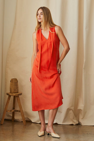 Dolly Cupro Midi Dress with Scarf
