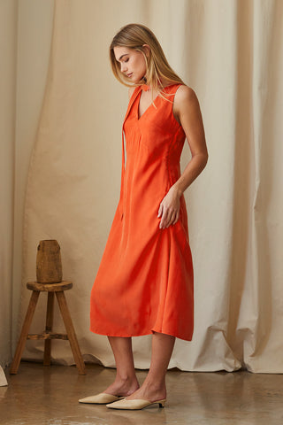 Dolly Cupro Midi Dress with Scarf