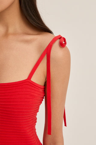 Everly Mixed Media Knit Midi Dress