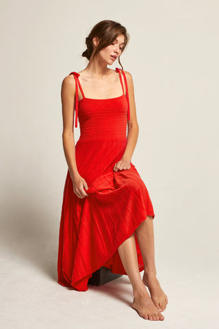 Everly Mixed Media Knit Midi Dress