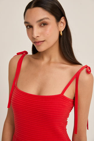 Everly Mixed Media Knit Midi Dress