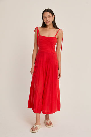 Everly Mixed Media Knit Midi Dress