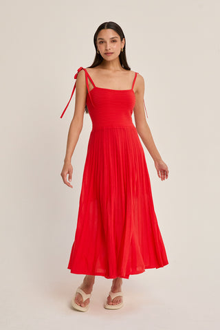 Everly Mixed Media Knit Midi Dress