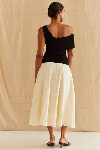 Samantha Contrast One Shoulder Midi Dress