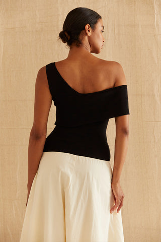 Samantha Contrast One Shoulder Midi Dress
