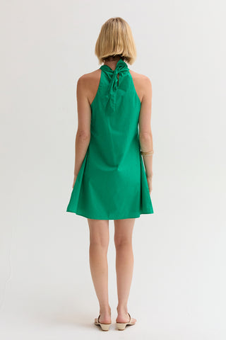 Chloe Halter Poplin Mini Dress