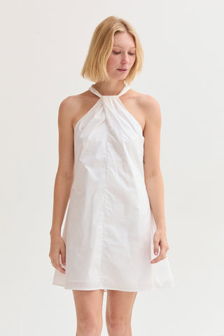 Chloe Halter Poplin Mini Dress