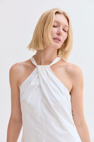Chloe Halter Poplin Mini Dress
