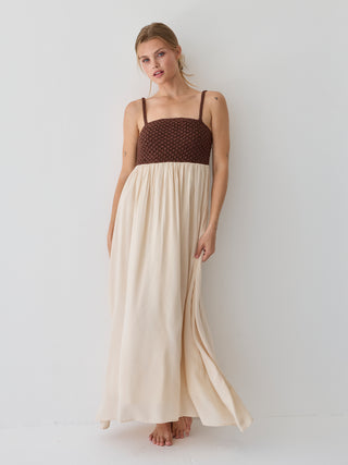 mixed media maxi dress Paris After Midnight Lace L / Black and comes fully lined. Rib Knit Mixed Media Scoop