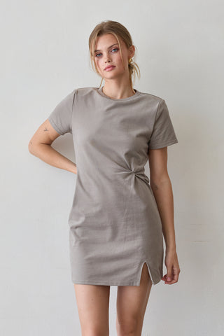 Elle Cotton Front Twist Mini Dress