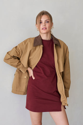 Elle Cotton Front Twist Mini Dress