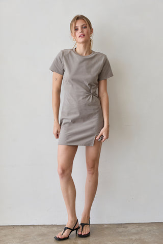 Elle Cotton Front Twist Mini Dress