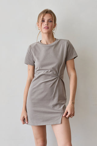 Elle Cotton Front Twist Mini Dress