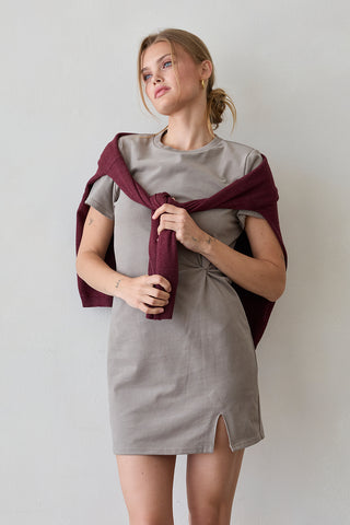 Elle Cotton Front Twist Mini Dress