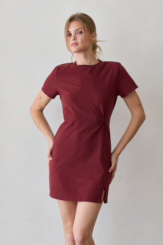 Elle Cotton Front Twist Mini Dress