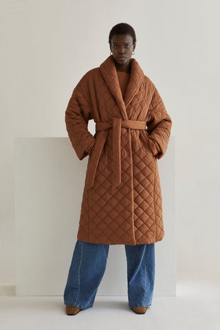 Aveline Quilted Puffer Wrap Coat