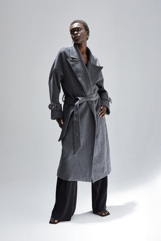 Dakota Wool Blend Wrap Coat