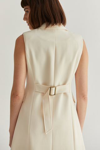 Sasha Sleeveless Long Blazer