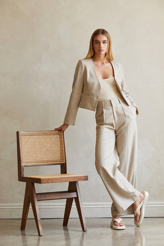 Sofia Crop Open Blazer