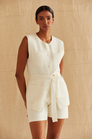 Simone Sleeveless Knit Jacket