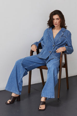 Victoria Wide Leg Denim Pants