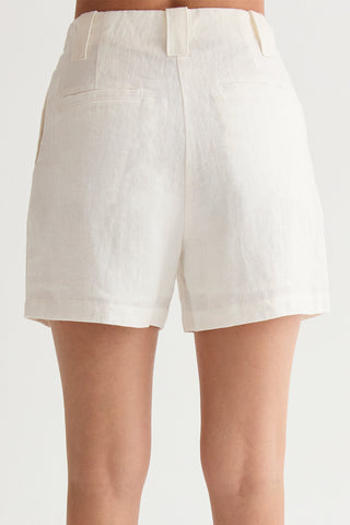 Madison Pleated Linen Shorts