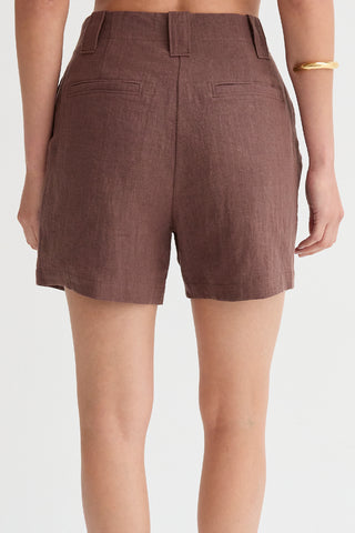 Madison Pleated Linen Shorts