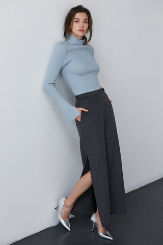 Cecy Wool Blend Maxi Skirt