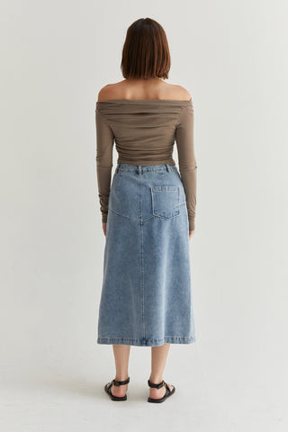 Brielle Denim Midi Skirt