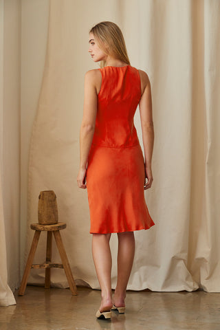 Bernice Cupro Tea Length Skirt