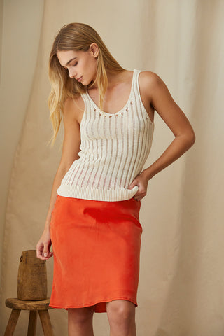 Bernice Cupro Tea Length Skirt