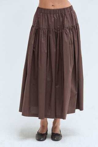 Aris Tiered Poplin Midi Skirt
