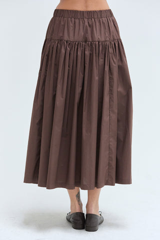 Aris Tiered Poplin Midi Skirt