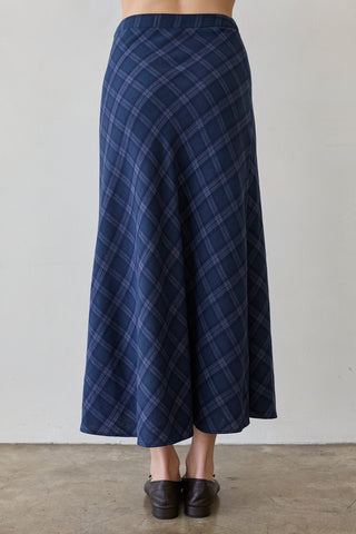 Sandra Plaid Flowy Midi Skirt