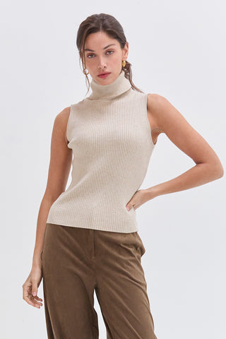 Naomi Turtle Neck Sleeveless Top