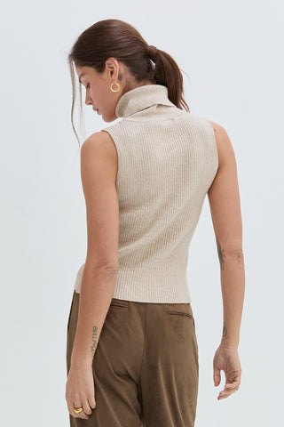 Naomi Turtle Neck Sleeveless Top