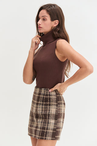 Naomi Turtle Neck Sleeveless Top