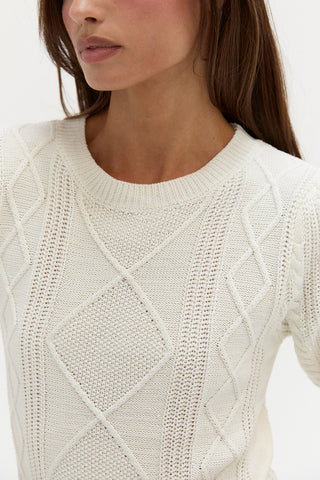 Jules Cable Knit Puff Sleeve Top