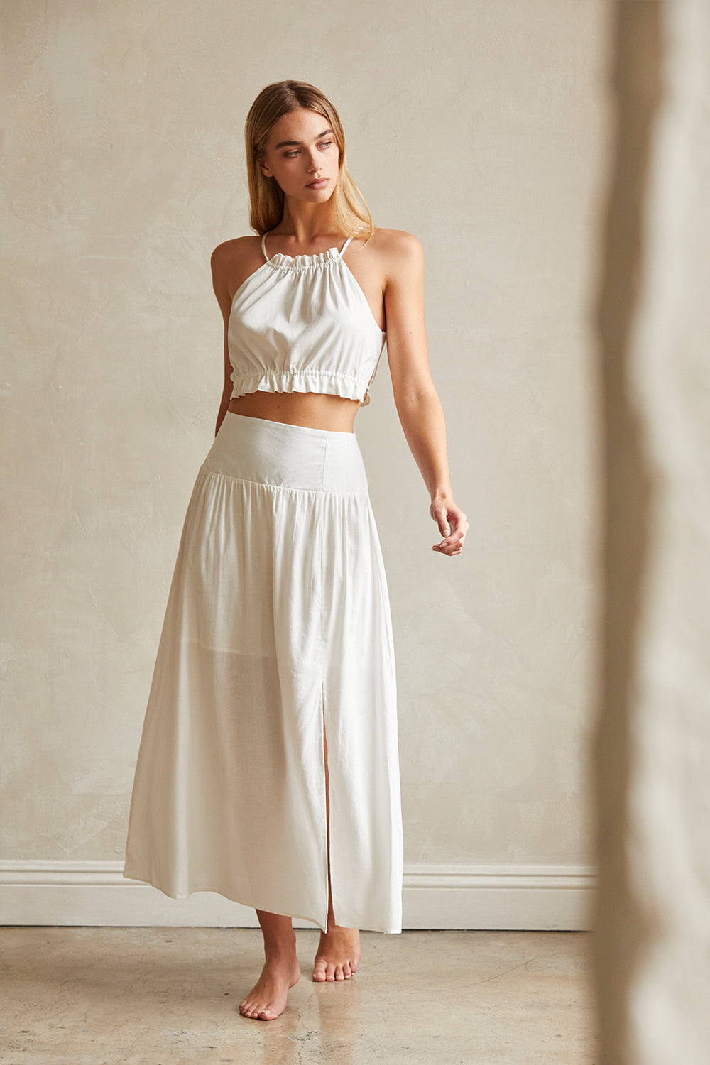 Layla Halter Neck Ruffled Maxi Skirt Set