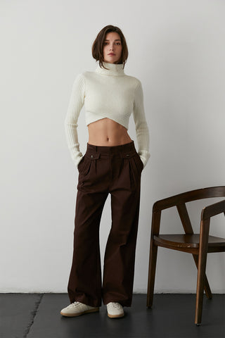 Emery Criss-Cross Crop Sweater