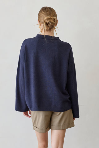 Heather Polo Sweater Top