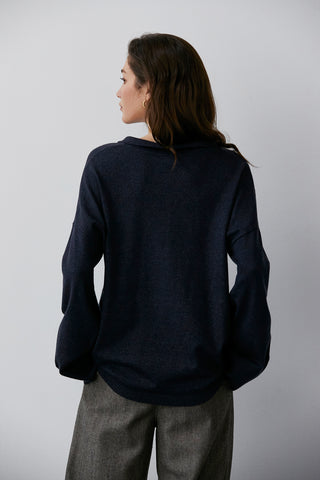 Heather Polo Sweater Top