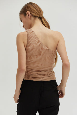 Ivy One Shoulder Mesh Top